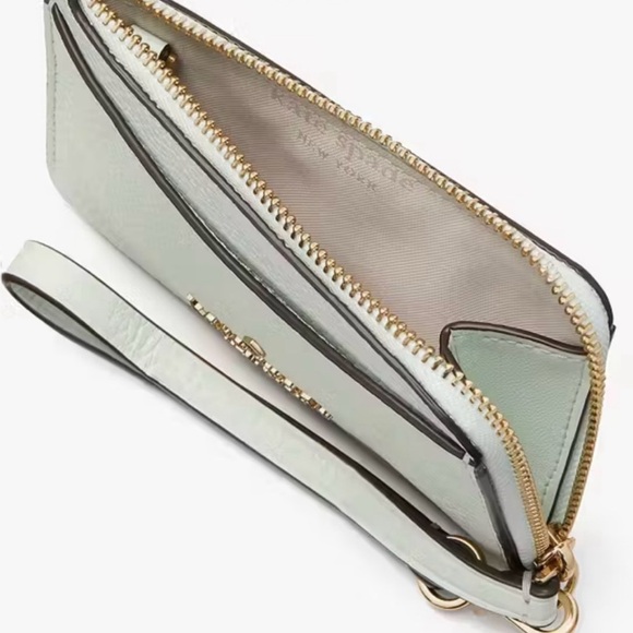 Kate Spade Leila Small Cardholder Wristlet Wallet Lime Sherbet - Picture 3 of 3